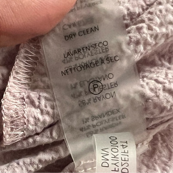 Calvin Klein Dusty Blush Pink Ruffle Sleeve V Neck Crinkle Smock Dress Size 10 - Picture 6 of 10